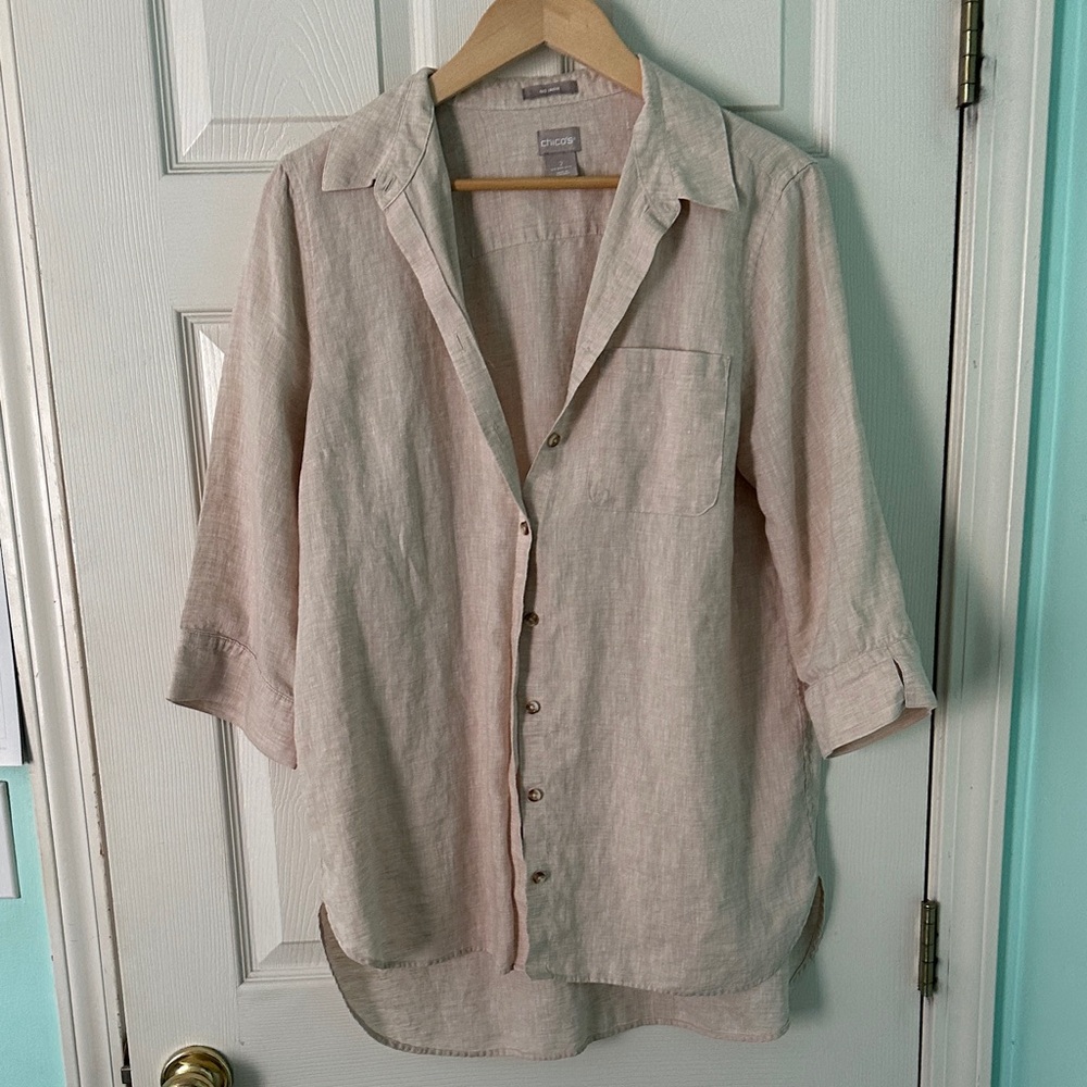 Chico’s Linen Shirt, Size 2 (L)